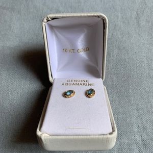 Aquamarine earrings 10kt gold filled